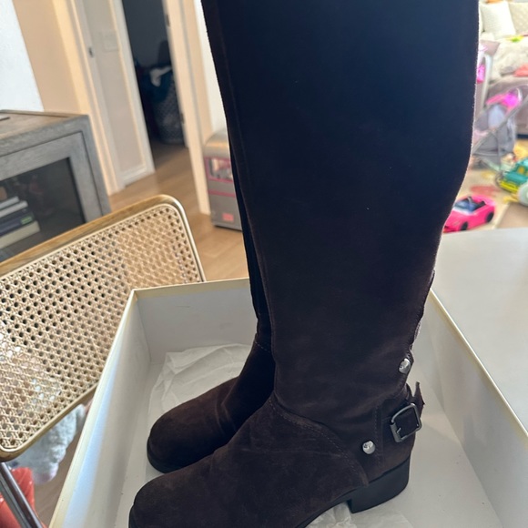 Giancarlo Paoli chocolate suede, tall boots - Picture 3 of 5